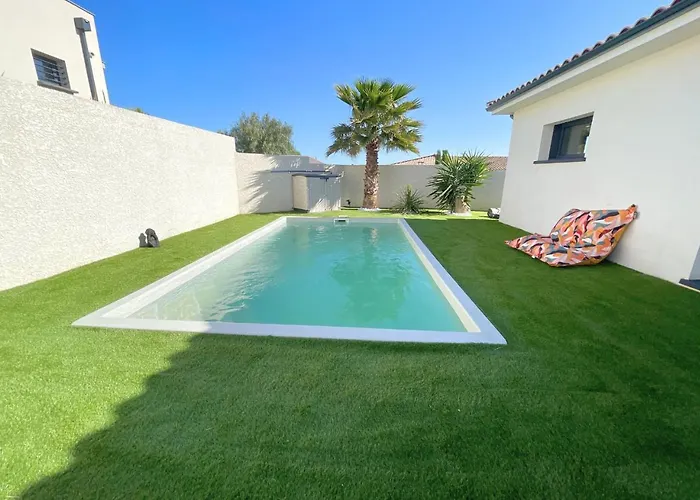 Contemporaine Avec Piscine Chauffee Proche Des Plages ヴィラ Sauvian
